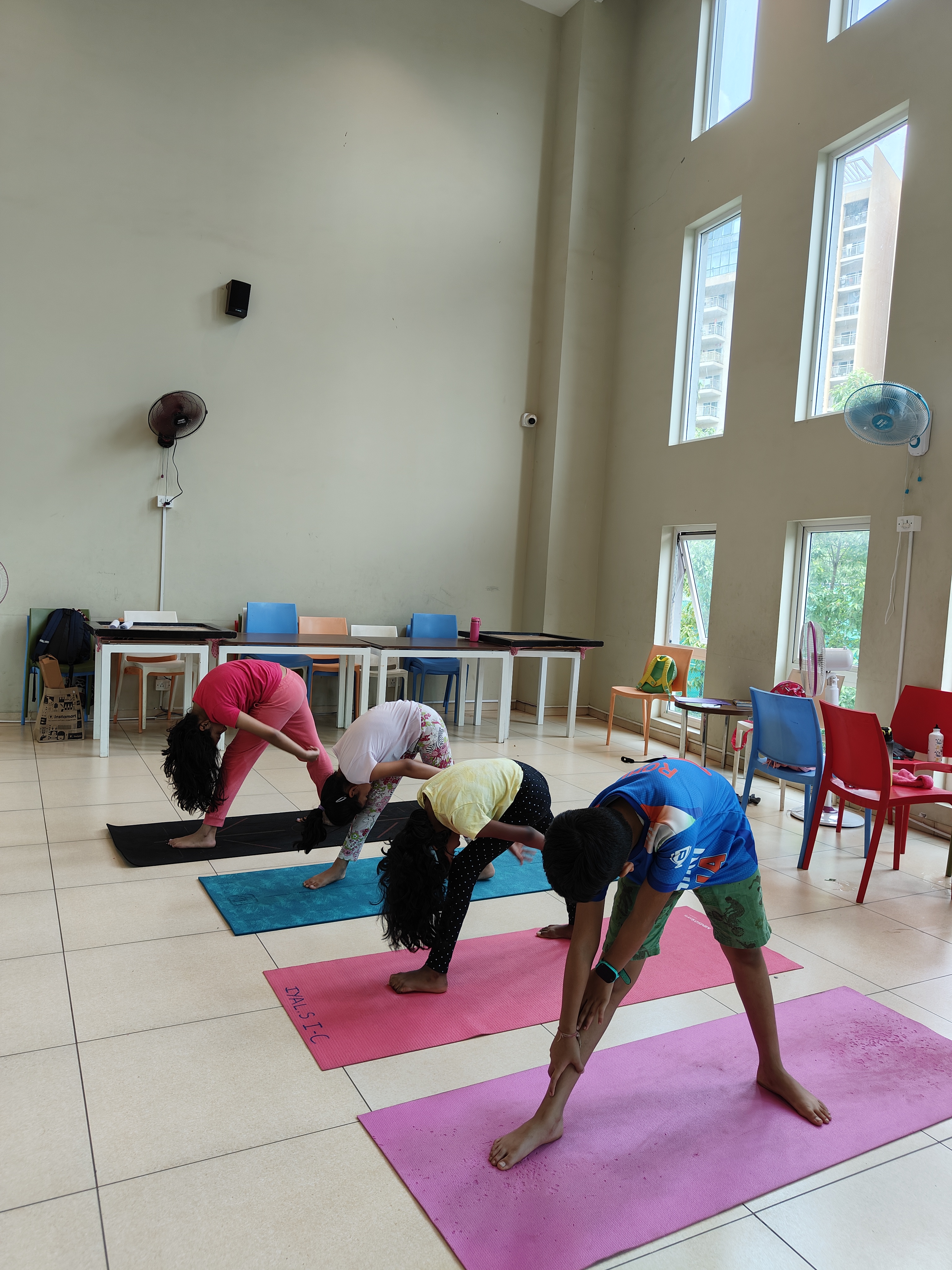 Kids doing yoga
